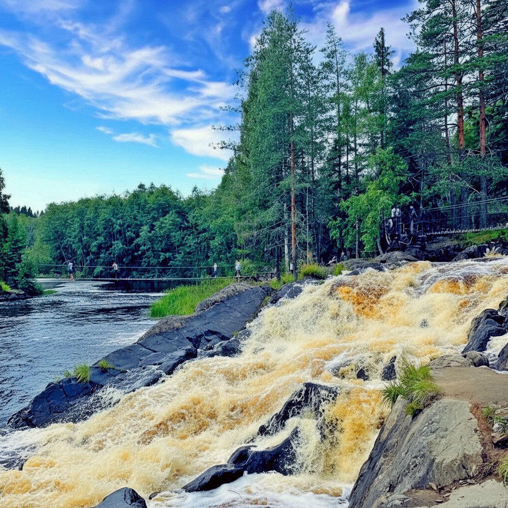 Водопады Ахвенкоски - легендарное место кинематографии на Карелии